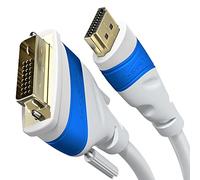KabelDirekt - Adaptateur HDMI DVI avec Protection Contre interférences Signal A.I.S. - 0,5m (Cable Moniteur bidirectionnel DVI-D 24+1, connecte Dispositif HDMI à Moniteur DVI, Full HD/1080p)