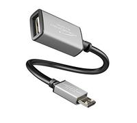 KabelDirekt - Adaptateur OTG - 0,15m - (USB A 2.0 sur connecteur Micro USB, Convient pour de disques durs, lecteurs de Cartes, clés de mémoire, Souris, claviers, Noir/Space Grey) -