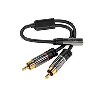 KabelDirekt - 0,2m 3,5mm Adapteur (3,5mm Femelle, 2X Cinch/RCA mâles)
