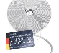 KabelDirekt - Attaches de câble - 5m × 12,5mm - librement découpables, réutilisables (rouleau pour couper, refermable, connecte les câbles et bien plus encore, blanc)