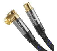 KabelDirekt - Câble Antenne HDTV - 0,5m - (75 ohms, connecteur F coaxial coudé (90°) tressé & connecteur coaxial droitm, pour TV, HDTV, radio, DVB-T2, DVB-C, DVB-S, coudé)