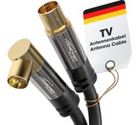 KabelDirekt - Câble Antenne TV 4K, Coaxial 90° coudé/droit - 10m - Câble TV numérique/analogique - Disponible en 0,5-20m (Prise droite/Fiche coudée, pour DVB-C/DVB-T/DVB-S, noir)