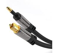KabelDirekt - Câble audio optique Mini-TOSLINK avec protection du signal - 4m (Mini-TOSLINK à TOSLINK, câble numérique/optique, S/PDIF pour barres de son, systèmes stéréo/amplis, Hi-Fi)