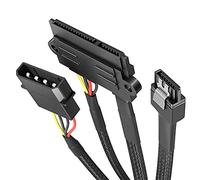KabelDirekt - 30cm câble d’alimentation SATA 22 broches vers Molex 4 broches et 60cm câble de données SATA 3 6 Gbit/s 7pin