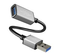 KabelDirekt - Câble de rallonge USB-A 3.0 - 0,15m - (connecteur sur port, convient pour tous les ports USB-A, noir/space grey)