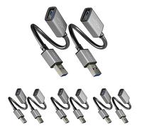 KabelDirekt - Câble de Rallonge USB A 3.0 - 0,15m x2 - (Connecteur A sur Port A, Compatible Tous Ports A, Noir/Space Grey) - Pro Series (Lot de 4)