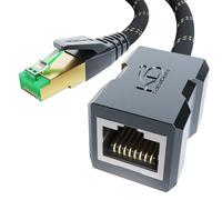 KabelDirekt - Câble d'extension Ethernet avec tressage résistant à la rupture et gaine en nylon flexible - 3m (Câble CAT7 mâle vers femelle, étend les câbles réseau, 10Gbit/s, blindage SF/FTP)