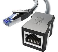 KabelDirekt - Câble d'extension Ethernet avec tressage résistant à la rupture - 0,25m (Câble Ethernet CAT7 mâle vers femelle, étend les câbles réseau, 10Gbit/s, blindage SF/FTP, noir)