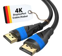KabelDirekt - Câble DisplayPort 4K - 5m - Câble DP, Développé en Allemagne - Disponible en 0,5-10m (Display Port pour Moniteur PC/Ordinateur Portable à 4K@60Hz, 144Hz, Dolby Audio, Noir)