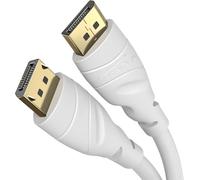 KabelDirekt - Câble DisplayPort 4K & 8K, 240Hz - 3m - DP pour tous les ports DisplayPort (DP 1.4, supporte 8K@60Hz, pour PC, ordinateur portable, moniteur de jeu - Blanc)