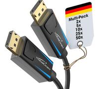 KabelDirekt - Câble DisplayPort 4K & 8K, 240Hz - 5x 1,5m - Disponible en 1-5m - Câble DP pour toutes les connexions Display Port (DisplayPort 1.4, 8K@60Hz, PC, ordinateurs portables, noir)