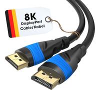 KabelDirekt - Câble DisplayPort 8K - 2m - Câble DP, Développé en Allemagne - Disponible en 0,5-10m (Display Port pour moniteur PC/ordinateur portable à 4K@60Hz, 144Hz, Dolby Audio, noir)