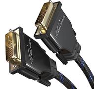 KabelDirekt - Câble DVI à DVI - 0,5m - Dual Link, avec noyau en ferrite pour une transmission de signal sans interférences (Cable métal tressé 24+1, jusqu'à 2560 x 1600 à 60 Hz ou Full HD/1080p)