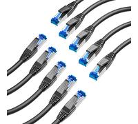 KabelDirekt - Câble Ethernet Cat 7 - 10x 4,9m - Câble Réseau, LAN/RJ45 de 10 Gigabits - Disponible en 0,25-30m (approprié pour les réseaux à haute vitesse, commutateur/routeur/modem, noir)