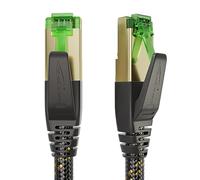 KabelDirekt - Cable Ethernet CAT7 avec triple blindage ultra-sécurisé et gaine en nylon flexible - 2m (Prise RJ45, Câble internet/LAN, 10Gbit/s pour une vitesse maximale de la fibre optique)