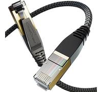 KabelDirekt Câble Ethernet CAT8 - 5m - Internet, patch & câble réseau avec design de tressage flexible à preuve de rupture & des vitesses de bits ultra-rapides de 40Gbps (CAT8.1)