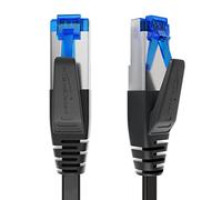 KabelDirekt - Cable Ethernet plat, particulièrement flexible - 25m (CAT7, Câble LAN/câble réseau, 10 Gbit/s, fiche RJ45, adapté à la pose, pour une vitesse de fibre maximale, noir)