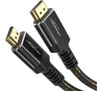 KabelDirekt - Câble HDMI 2.1 8K/4K - 3m - Connecteurs Métalliques Résistants aux Chocs et Gaine Tressée (8K@60Hz, Ultra haute vitesse/48G, Idéal pour PS5/Xbox, Moniteur/TV/Projecteur, Noir)