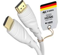 KabelDirekt - Câble HDMI 4K - 15 m - disponible en 0,15-22,5 m - pour chaque appareil HDMI (4K@60Hz, HDMI 2.0, High Speed avec Ethernet, Blu-ray, PS5/Xbox Series/Switch, blanc)