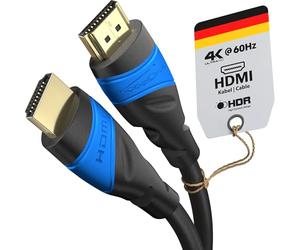 KabelDirekt - Câble HDMI 4K - 7,5m - Technologie Flexcore allemande | 4K@60Hz, High Speed HDMI - pour PS5, Xbox Series X/S, Switch 2, PC & Blu-ray - anti-interférences & flexible