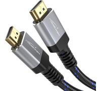 KabelDirekt - Câble HDMI 8K/4K, gaine en nylon incassable - 1m - 8K@60Hz (Cuivre supplémentaire pour Ultra HD rapide, 4K@120Hz/8K@60Hz - High Speed avec Ethernet, Blu-ray/PS5/Xbox Series X/Switch)