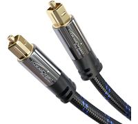 KabelDirekt - Cable optique audio avec 0% de perte de signal - 2m - Câble TOSLINK tressé en Nylon (S/PDIF, fibre optique pour home cinéma, amplificateurs, PS4/Xbox)
