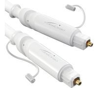 KabelDirekt - Cable optique audio avec 0% de perte de signal et capuchon de protection - 2m - Câble TOSLINK blanc (Câble fibre optique pour home cinéma, amplificateurs, PS4, Xbox, S/PDIF)