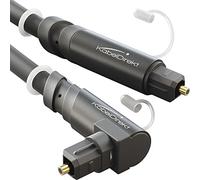KabelDirekt - Cable optique audio coudé à 90° avec 0% de perte de signal - 15m - Câble TOSLINK (S/PDIF, câble fibre optique pour home cinéma, amplificateurs, PS4, Xbox)