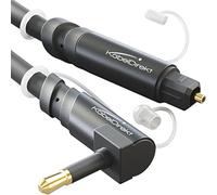 KabelDirekt - Cable optique Mini-TOSLINK angulé avec protection du signal - 2m - (câble audio Mini-TOSLINK à TOSLINK, câble numérique S/PDIF/pour barres de son, systèmes stéréo, Hi-Fi)