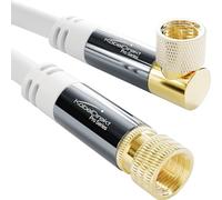 KabelDirekt - Câble Satellite & Antenne TV - 10m, 90°/droit, blanc
