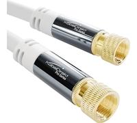 KabelDirekt - Câble Satellite & Antenne TV, Coaxial - 1m - Câble Sat 4K avec connecteurs F en métal - Disponible en 0,5-30m (pour radio/TV, DVB-T, DVB-C, DVB-S/DVB-S2, internet, blanc)
