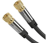 KabelDirekt - Câble Satellite & Antenne TV, Coaxial - 7,6m - Câble Sat 4K avec connecteurs F en métal - Disponible en 0,5-30m (pour radio/TV, DVB-T, DVB-C, DVB-S/DVB-S2, internet, noir)