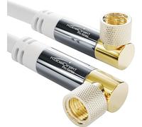 KabelDirekt - Câble Satellite & Antenne TV, Coaxial - angle 90° - 1m - Câble Sat 4K, connecteurs F - Disponible en 0,5-30m (radio/TV, DVB-T, DVB-C, DVB-S/DVB-S2, internet, blanc)