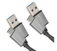 KabelDirekt - Câble USB-A 3.0 sur USB-C - 2X 1m - (câble de données et de Chargement SuperSpeed, Convient pour Les Smartphones et tablettes avec Port USB-C, Noir/Space Grey)
