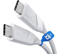KabelDirekt - Câble USB-C, USB 3.2 Gen 2 - 1m (câble de données/recharge, jusqu’à 10 Gbit/s et courant de recharge de 100 W avec Power Delivery/PD 3, puce intégrée, blanc)