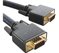 KabelDirekt - Cable VGA vers VGA - 0,5m tressé - Pour une qualité d'image maximale, cuivre de haute pureté (métal, Full HD, connecte un PC à un écran/projecteur)