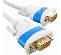 KabelDirekt - Cable VGA vers VGA - 1,5m - Pour une qualité d'image maximale, cuivre de haute pureté (blanc, Full HD, connecte un PC à un écran/projecteur)