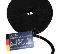 KabelDirekt - Colliers de Serrage - 10m × 20mm - Librement découpables, réutilisables (Rouleau pour Couper, refermable, connecte Les câbles et Bien Plus Encore, Noir)