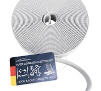 KabelDirekt - Colliers de serrage - 15m × 20mm - librement découpables, réutilisables (rouleau pour couper, refermable, connecte les câbles et bien plus encore, blanc)