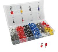 KabelDirekt - Ensemble de manchons de câblage avec 1 200 pièces - manchons isolés pour sections de câble de 0,5 à 10mm², collier de protection (DIN 46228) - sans épissure pour extrémités de câble
