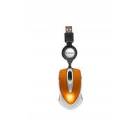 Kabelgebundene optische Maus Verbatim Travel mit kurzem Kabel, orange