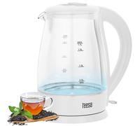 Kabelloser elektrischer Wasserkocher aus Glas, weiß, 2200W, 1,7L Teesa
