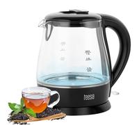 Kabelloser elektrischer Wasserkocher, Glas schwarz, 1630 W, 1 l, Teesa