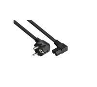 Kabelmeister Câble Alimentation Noir 0.5m Type E+F vers IEC C15 H07RN-F3G 250V 10A – CEE 7/7 Mâle vers IEC 60320 Femelle Courbe, Conducteur Cuivre 1.5mm²