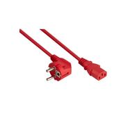 Kabelmeister Câble d'alimentation 5m Rouge - Prise Type E+F (CEE 7/7) vers Coupleur C13 (IEC 60320) - H05VV-F 3x1mm² - 250V 10A