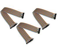 kabelmeister Lot de 3 câbles de pont de cavalier (BU-BU/ST-BU/ST-ST) - 40 cm - Fils séparables à 40 broches pour Arduino, Raspberry Pi, Banana Pi, Breadboad, carte d'expérience, etc.