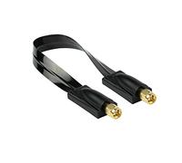 Kabelmeister Passe-fenêtre SMA ultra fin - Fiche SMA vers SMA mâle - Câble plat coaxial HF 1.13 - Pour antenne 5G, LTE / 4G (câble) - Noir - env. 20 cm