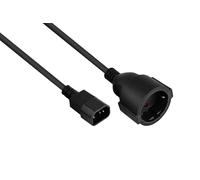 Kabelmeister SK1402-S005 Câble d'Alimentation 0.5m Noir, IEC C14 vers Prise Type F (CEE 7/3), H05VV-F 3x0.75mm², 250V/10A