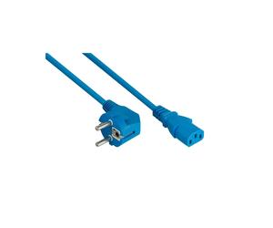 Kabelmeister SK0130-B100 Câble d'alimentation 10m, Prise Type E+F vers IEC C13, H05VV-F3G 3x1.5mm², 250V 10A, Connecteur coudé 90°, Bleu