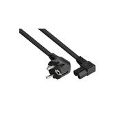 Kabelmeister SK0151-S050 Câble d'alimentation 5m Type E+F / C15 H07RN-F3G 3x1.5mm² 250V 10A Noir Connecteurs coudés 90° IEC 60320 CEE 7/7